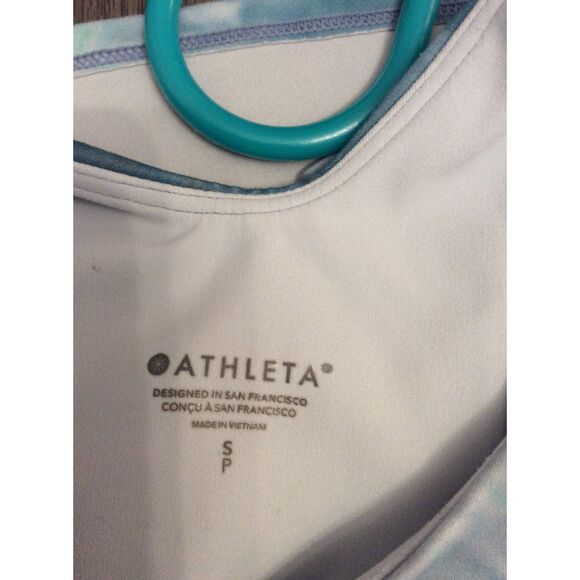 Athleta Small S Cropped Racer Back Workout Top Built in Bra - Picture 4 of 5